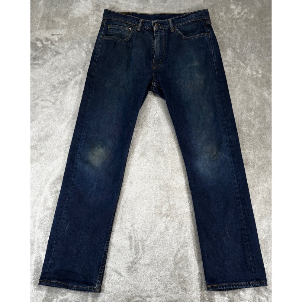 Levi's 505 Regular Fit Jeans‎ Mens 33x32 Dark Wash Blue Good Straight Leg Denim